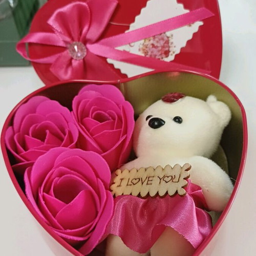 Gift set with teddy bear and roses new for Valentine's day