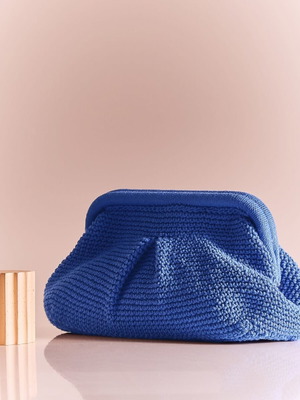 Celestino knitted clutch bag new, blue
