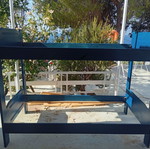 Bunk bed frame without mattresses