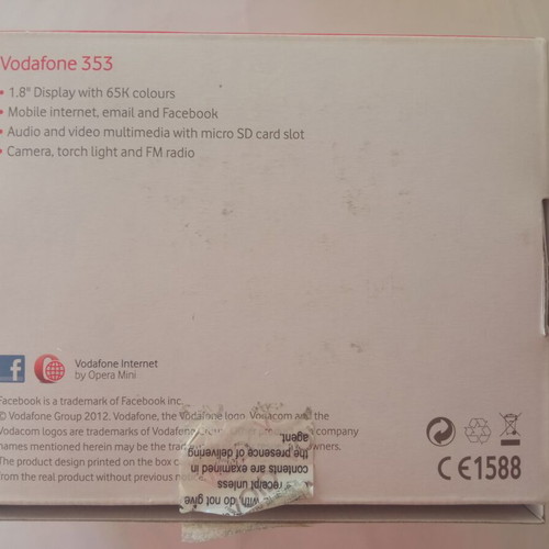 Vodafone 353 mobile phone used, silver