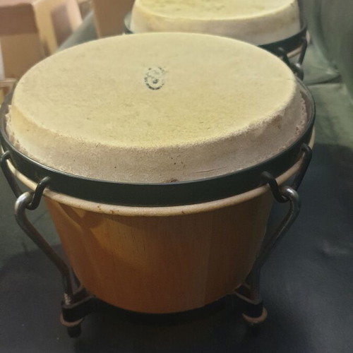 Cosmic Percussion CP bongos used, 7” and 6” set natural wood