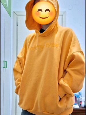 Oversized φούτερ Bershka με τσέπες και κουκούλα πορτοκαλί σαν καινούργιο