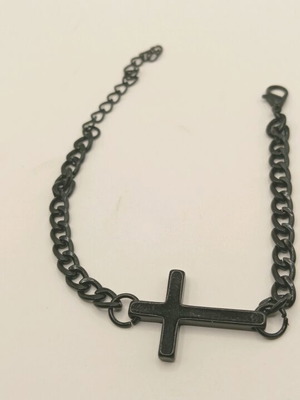 Men's bracelet with cross made of stainless steel new 18-22 cm