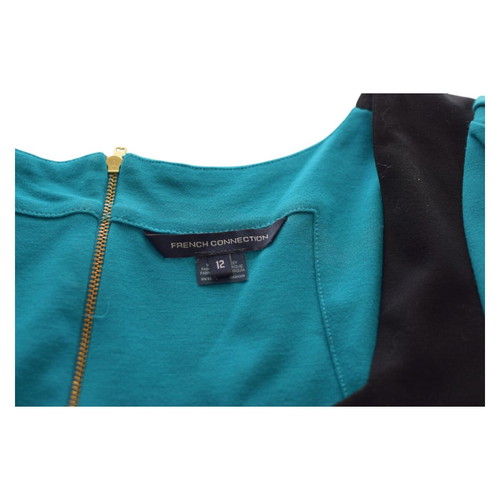 French Connection dress blue and black cap sleeves used, size 12