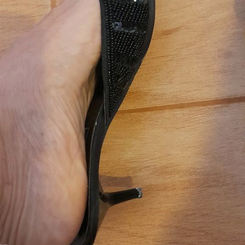 Mules black with sequins used, size 38, low heel
