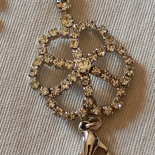 Vintage waist chain belt like new, silver with rhinestones