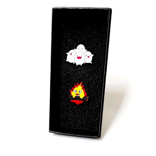 Studio Ghibli Warawara & Calcifer Enamel Pin Set New Limited Edition