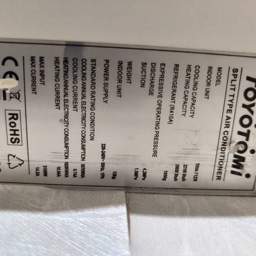 Toyotomi Izuru TRN-71ZR Inverter Air Conditioner used 24,000 BTU A++ Cooling A+++ Heating