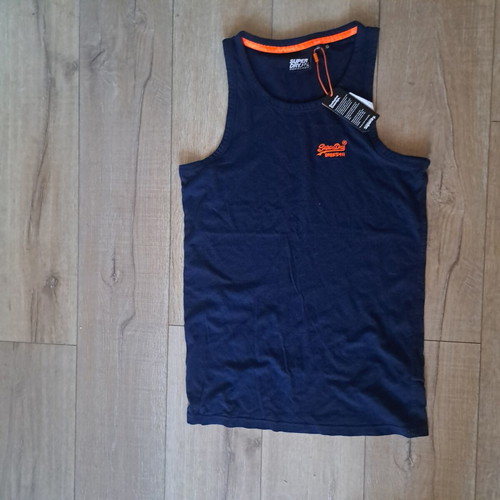 Superdry men's tank top new, dark blue, size S
