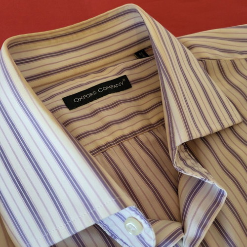 The Bostonians shirt used, size L, white and purple