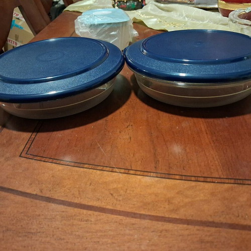 Tupperware Service Bowls 2 pieces 350ml new with blue lid