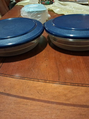 Tupperware Service Bowls 2 pieces 350ml new with blue lid