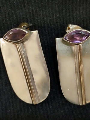 Women's earrings made of 925 silver and 14K gold like new