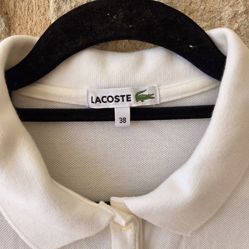 Lacoste Women's Pique Knit Polo Dress like new, white, size 38