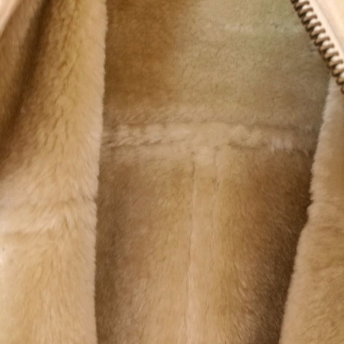 Suede leather jacket used, beige, size XL