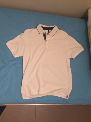 Polo t-shirt white like new, size L