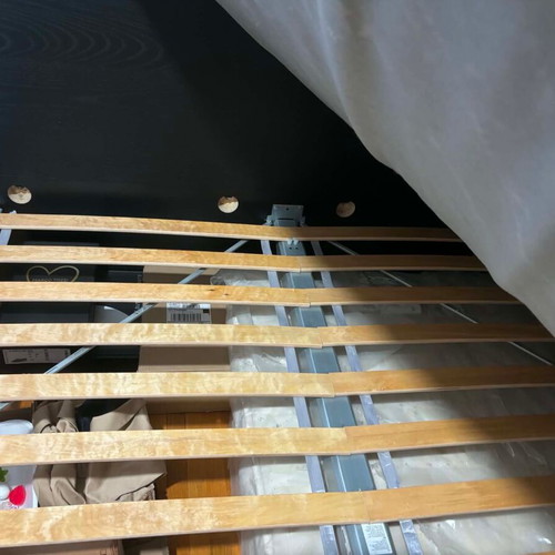 IKEA Luröy semi-double bed with mattress and slats, wenge color