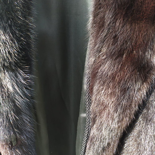 Mink fur half coat used, black, size XXL