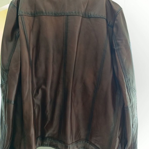 Men's jacket new, lamb leather, brown, size M