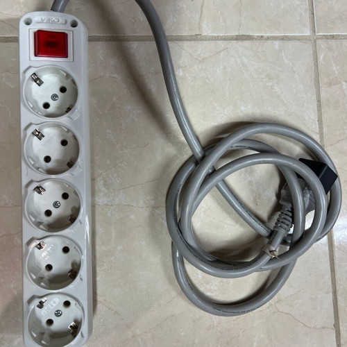 IEC320/C20 16A plug used in power strip with 5 schuko sockets