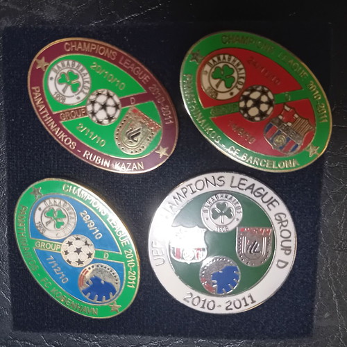 Panathinaikos 2010-2011 UEFA Champions League collectible pin set of 4