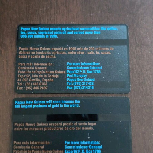 Phone cards used, Papua New Guinea, set of 2