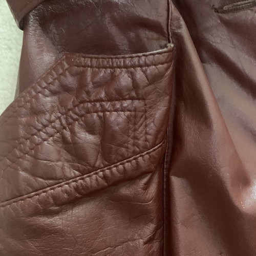 Leather coat ceramic color genuine leather, size 13/14 (S/M)