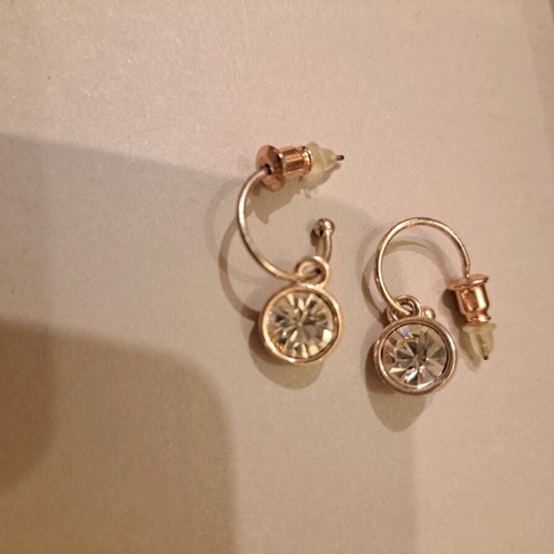Dangling earrings new, gold-colored