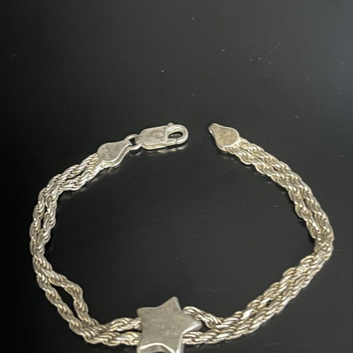 Silver Bracelet 925 double cord with star like new