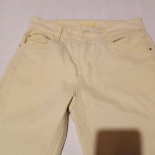 Yellow five-pocket elastic pants like new, size S