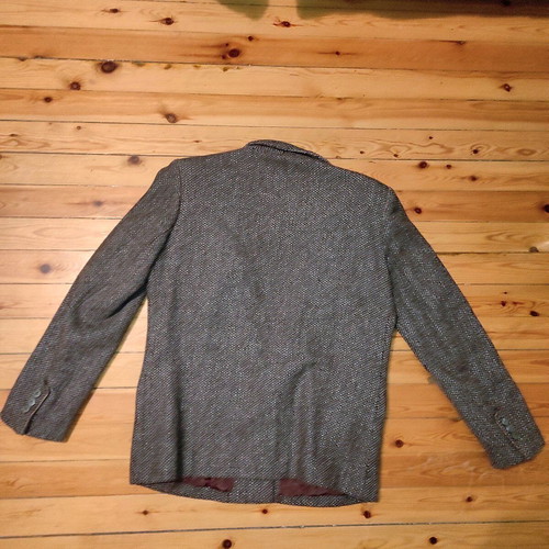 Vintage blazer used, grey with burgundy lining, size M