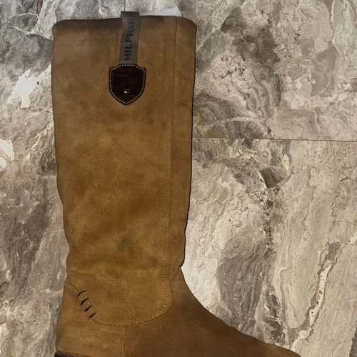 Tommy Hilfiger suede boots used, yellow, size 39