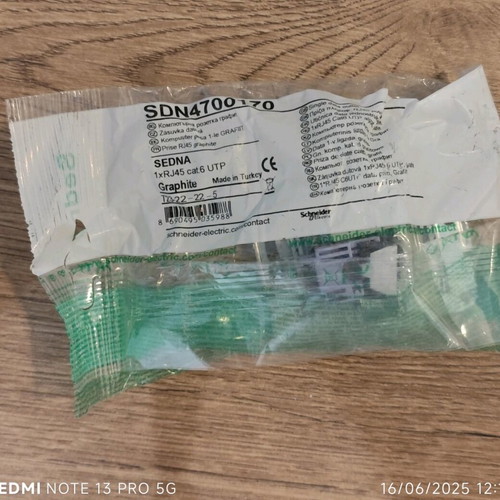 Schneider Electric Sedna SDN4700120 RJ45 Cat6 UTP network socket new, no frame