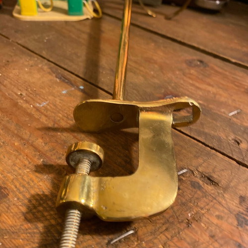 Bronze base with clamp used, height 45 cm