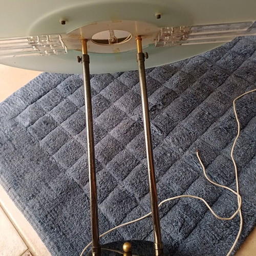 Adjustable ceiling light like new, blown glass and metal