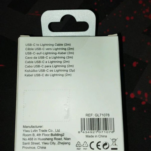 Type-C to Lightning Cable 2 meters new
