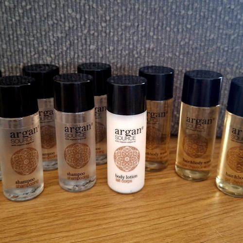 Argan Source shampoo and shower bath body lotion set, new