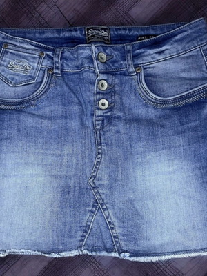 Superdry Y2K vintage denim mini φούστα σαν καινούργια, μπλε τιρκουάζ