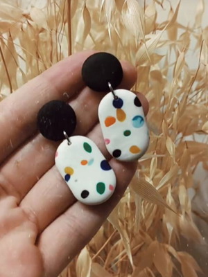 Handmade polymer clay dangle earrings new with stainless steel clasp