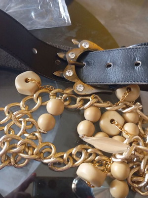 Belts used, black and gold, size 75
