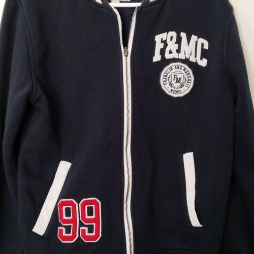 Franklin & Marshall jacket like new, college style with fleece lining blue size S