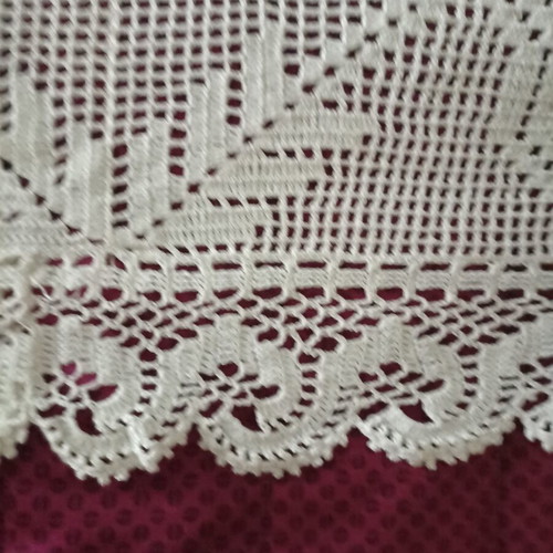 Handmade double crochet blanket new, white with decorative pillow