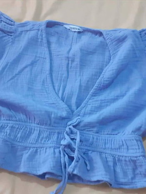 Terranova women's blue crop top size S like new, 100% cotton