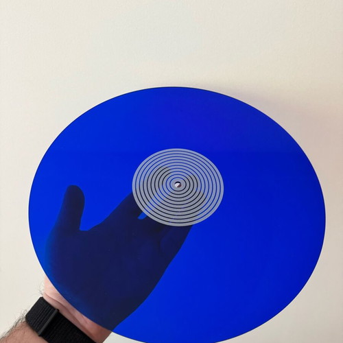 Acrylic Slipmat 12” neon μπλέ 3mm σαν καινούργιο για πικάπ
