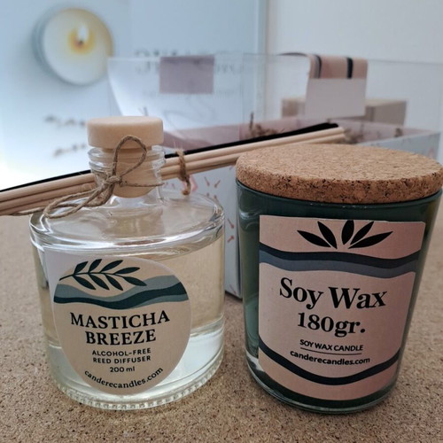 Aromatic Room Set with Handmade Soy Candle 180g