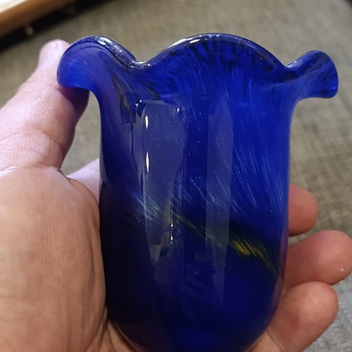 Handmade blown glass table lamp, like new