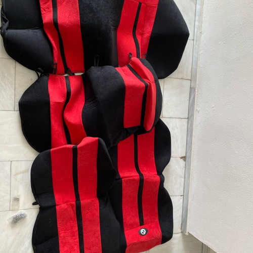 BMW E36 seat covers new, black with red stripes 4D without headrest