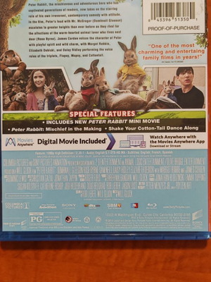 Peter Rabbit Blu-Ray dubbed like new