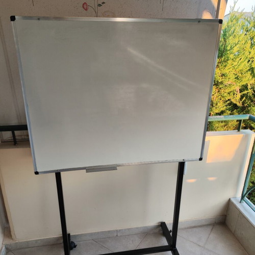 Marker board rotating with aluminum frame and wheels, like new
