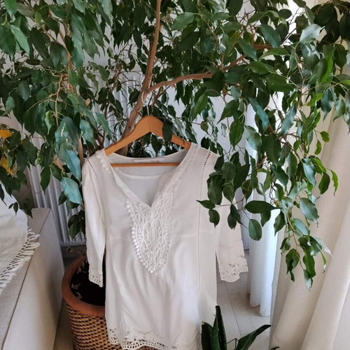 Zara cotton shirt like new, white, size S